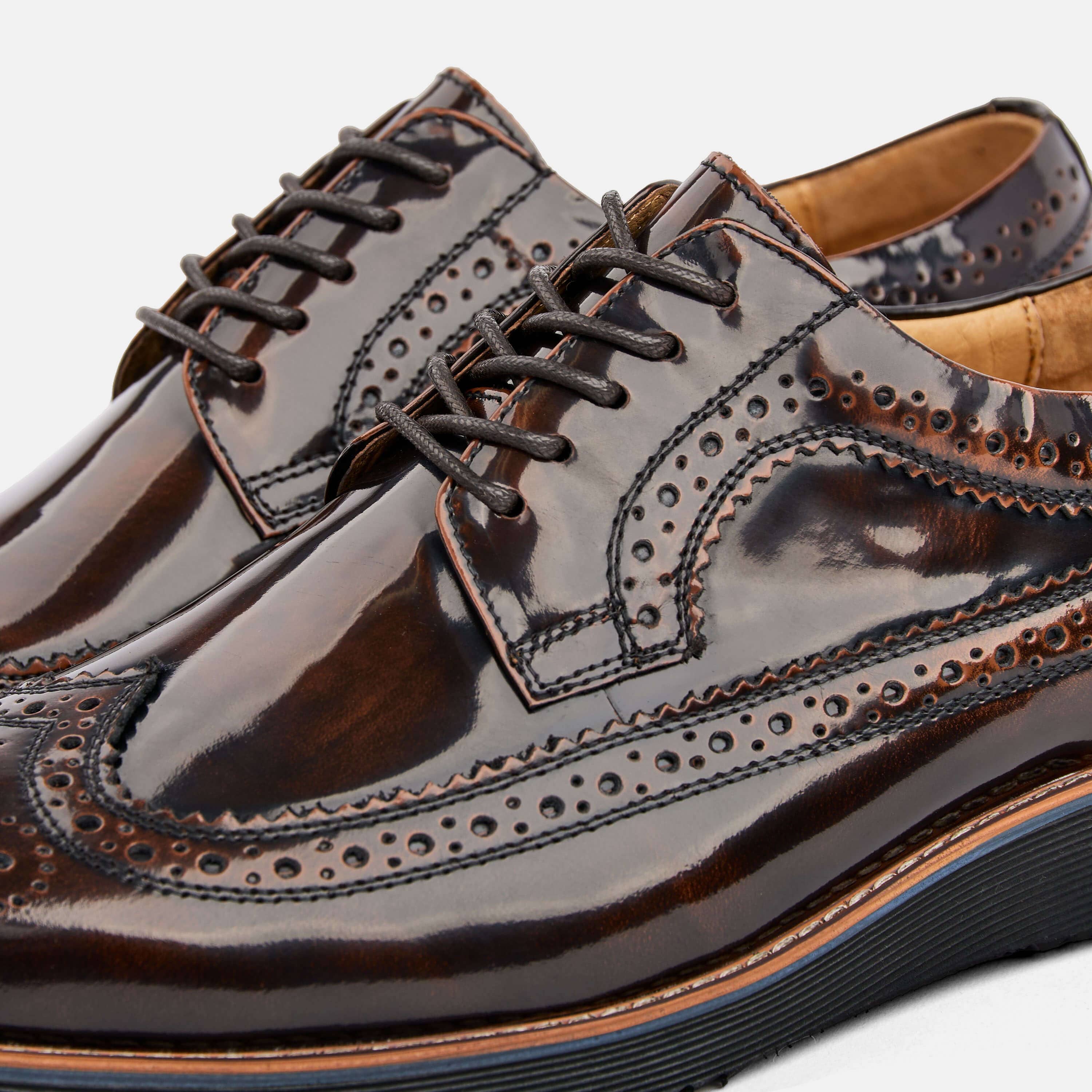 Alexander Mahogany Patent Leather Longwing Sneakers - Image 3