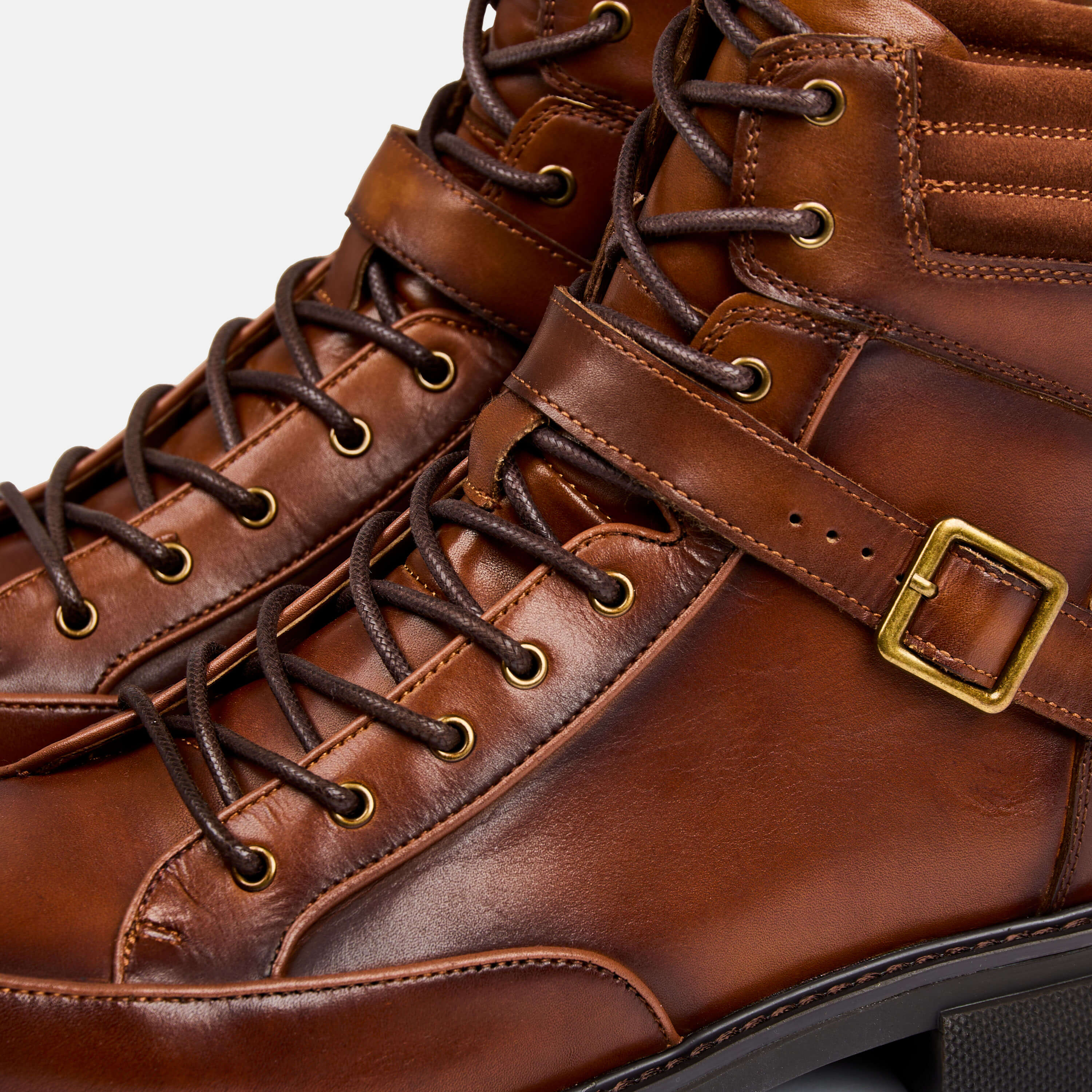 Atlas Brandy Leather Strap Boots - Image 3