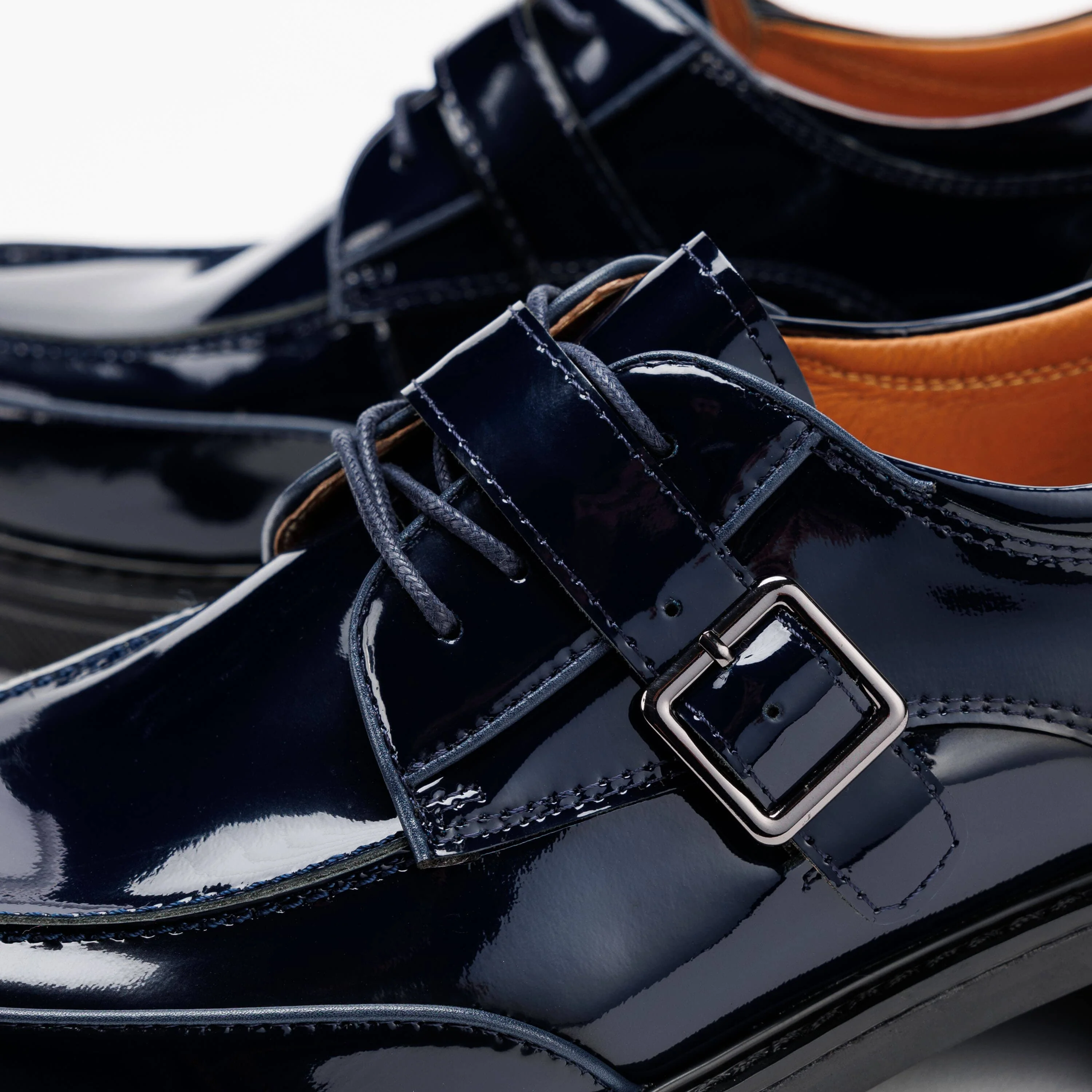 Atlas Navy Patent Leather Derbys - Image 3