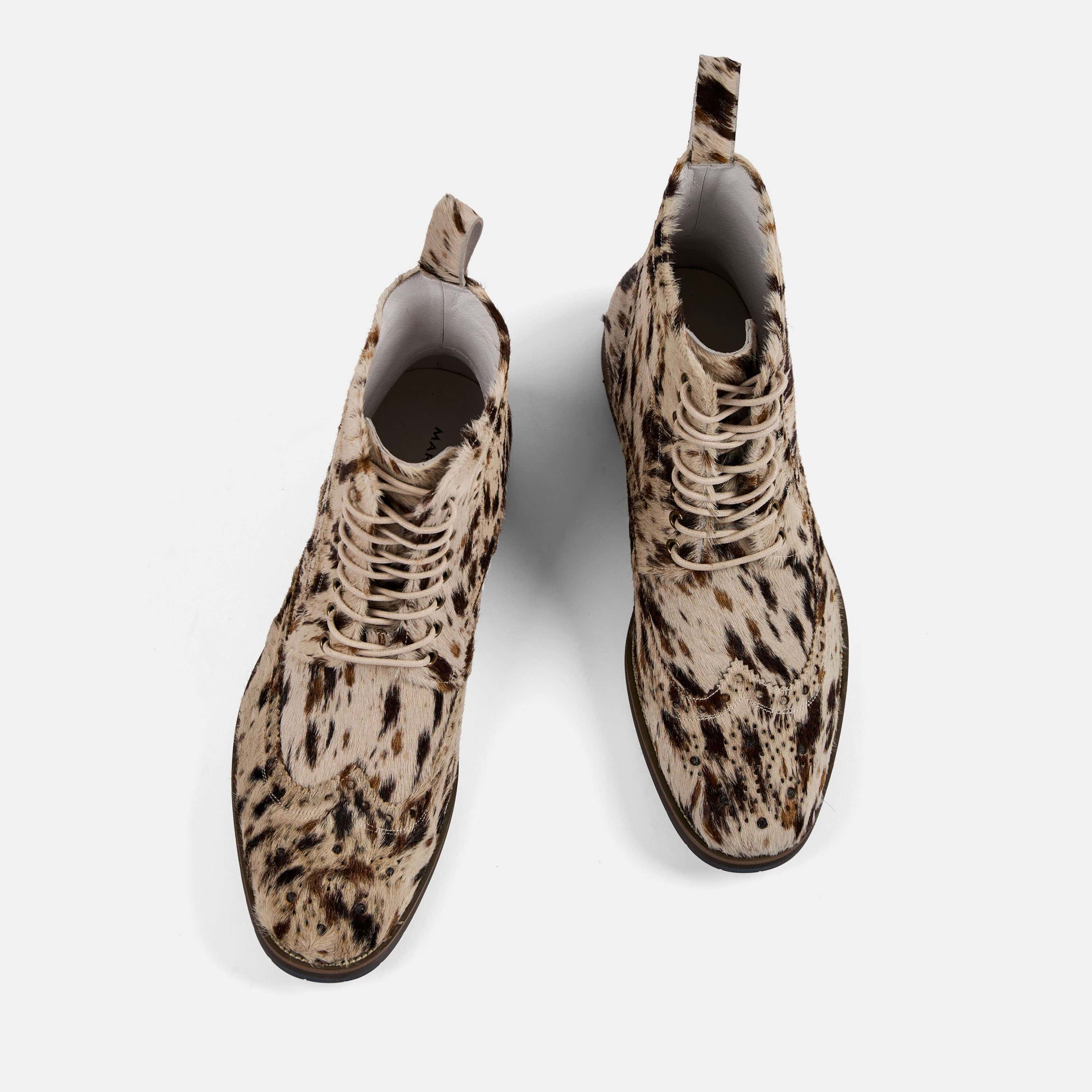 Belmont Appaloosa Wingtip Combat Boots - Image 6