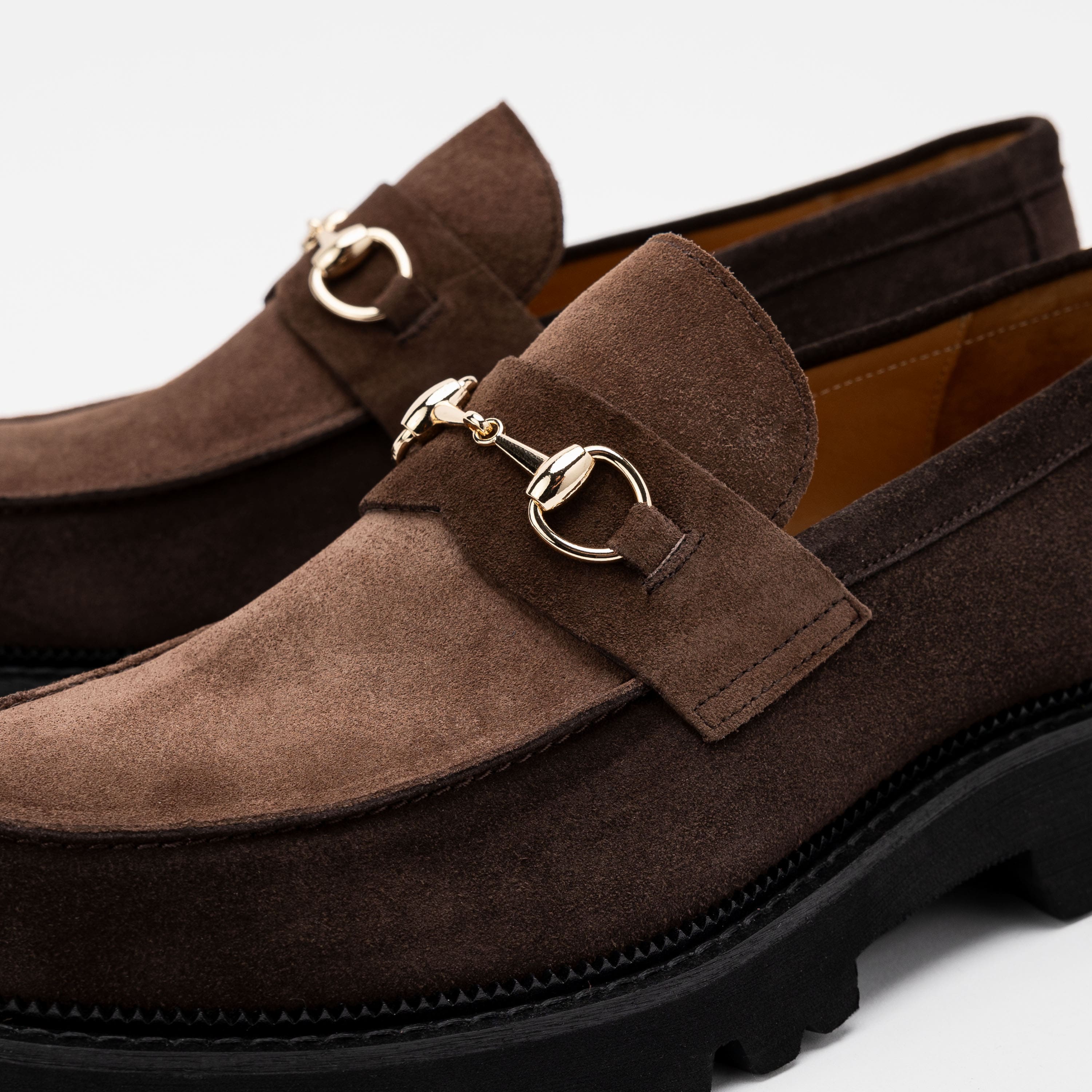 Blake Triple Brown Suede Lug Bit Loafers - Image 3