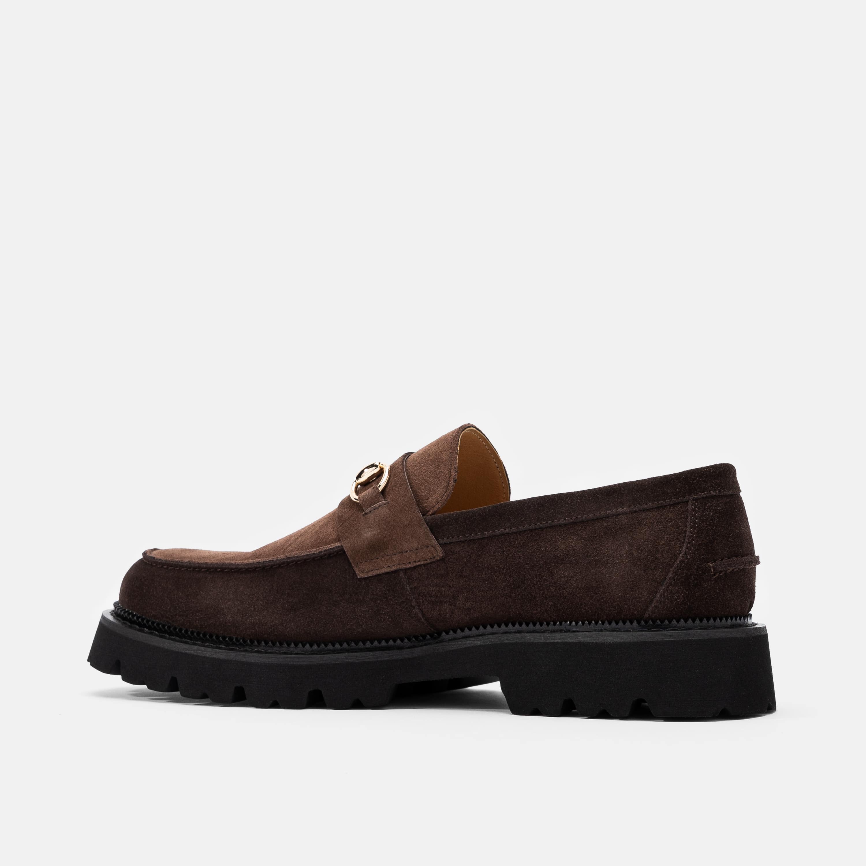 Blake Triple Brown Suede Lug Bit Loafers - Image 4