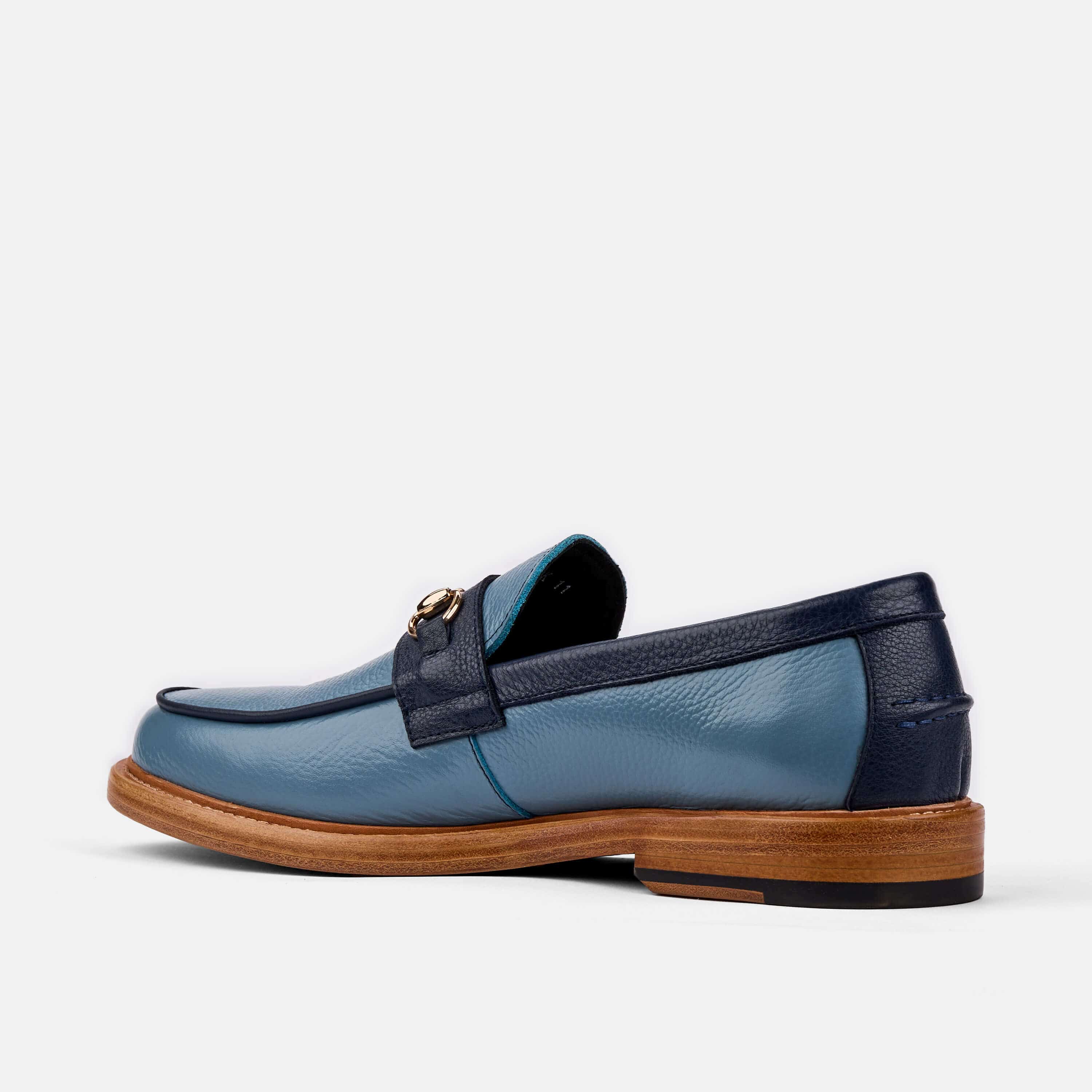 Boardwalk Blue Leather Horse-Bit Loafers - Image 4