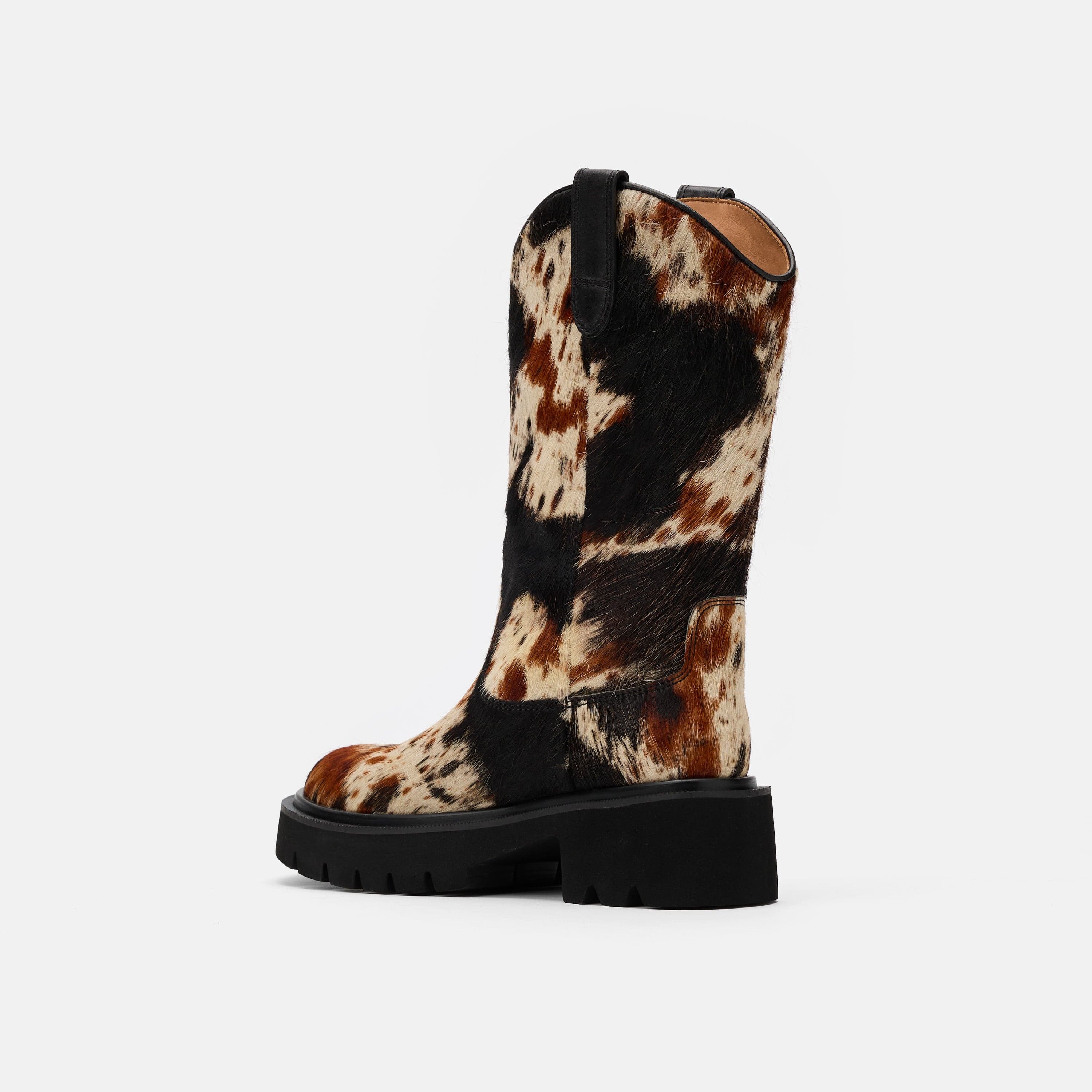 Daisy Dark Horse Pony Hair Lug Cowgirl Boots - Image 4