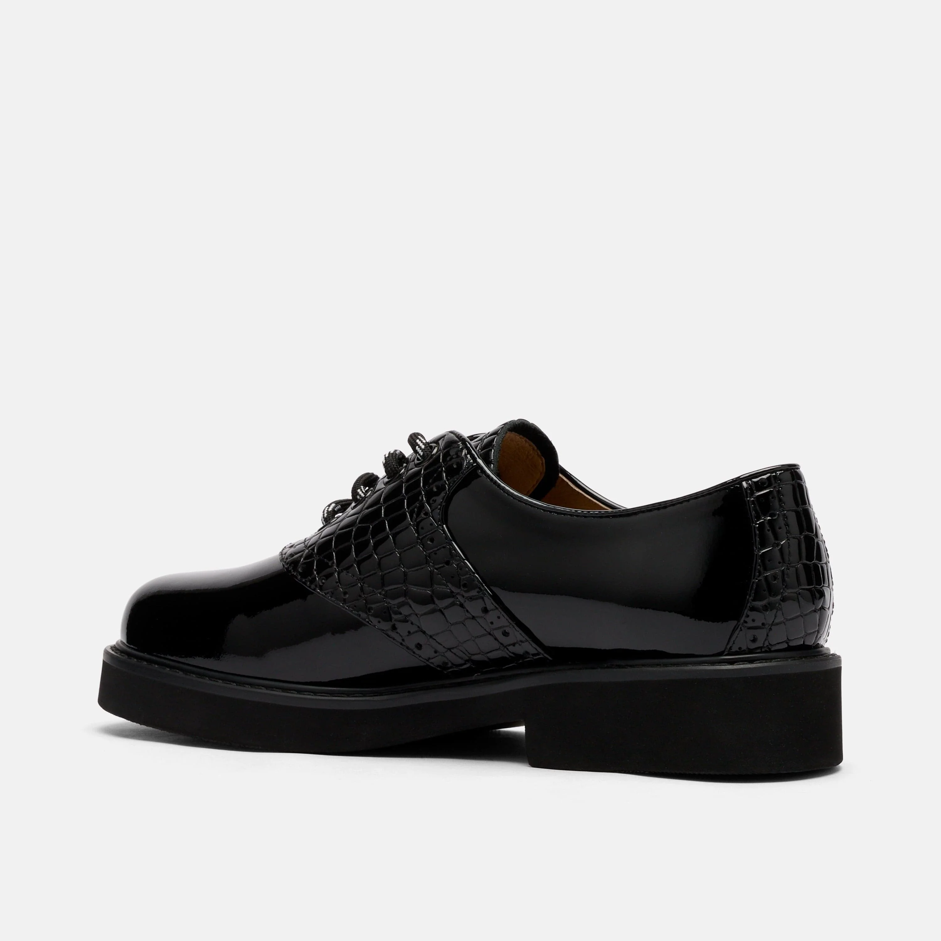 Demi Black Leather Lug Oxfords - Image 4