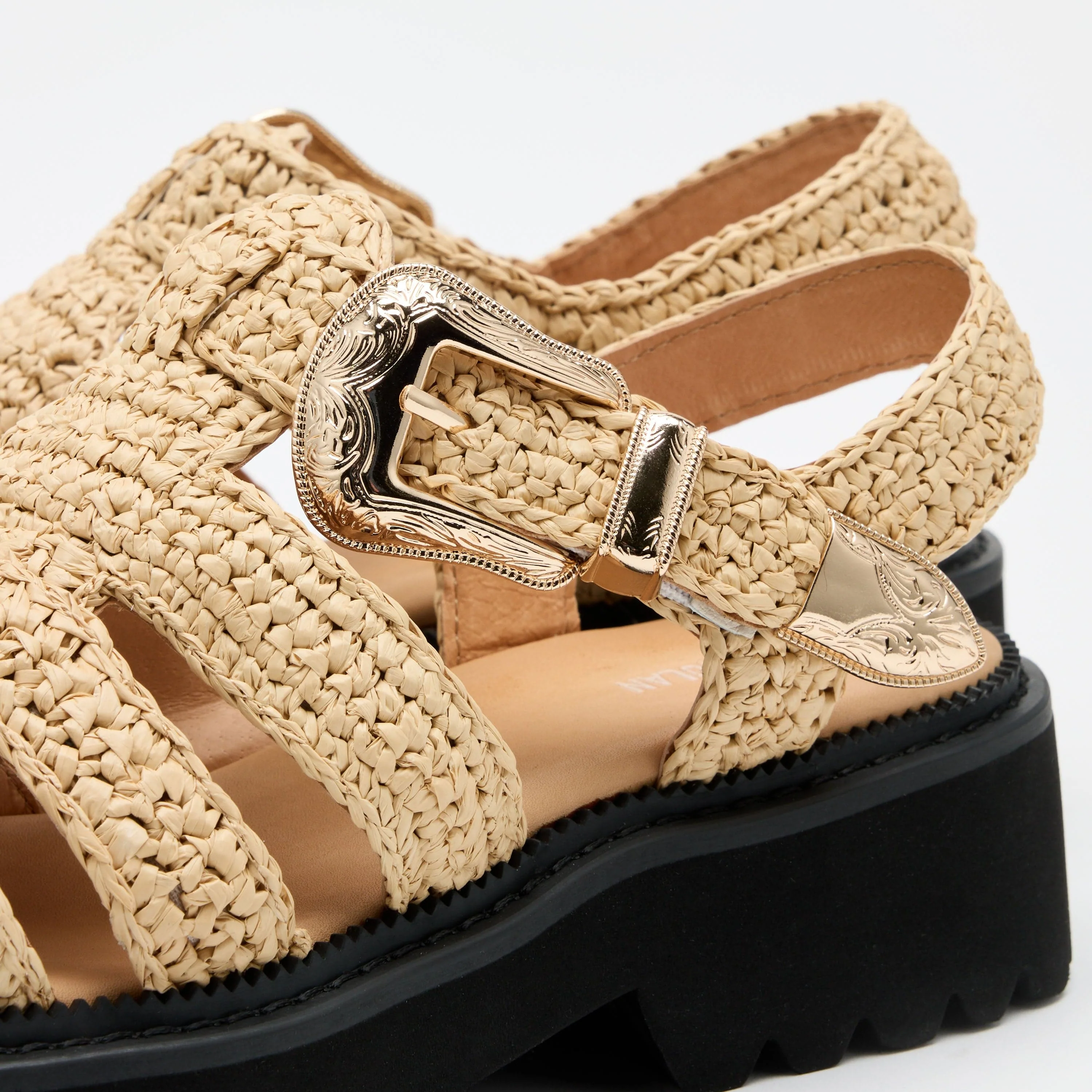 Maya Cream Crochet Lug Fisherman Sandals - Image 3