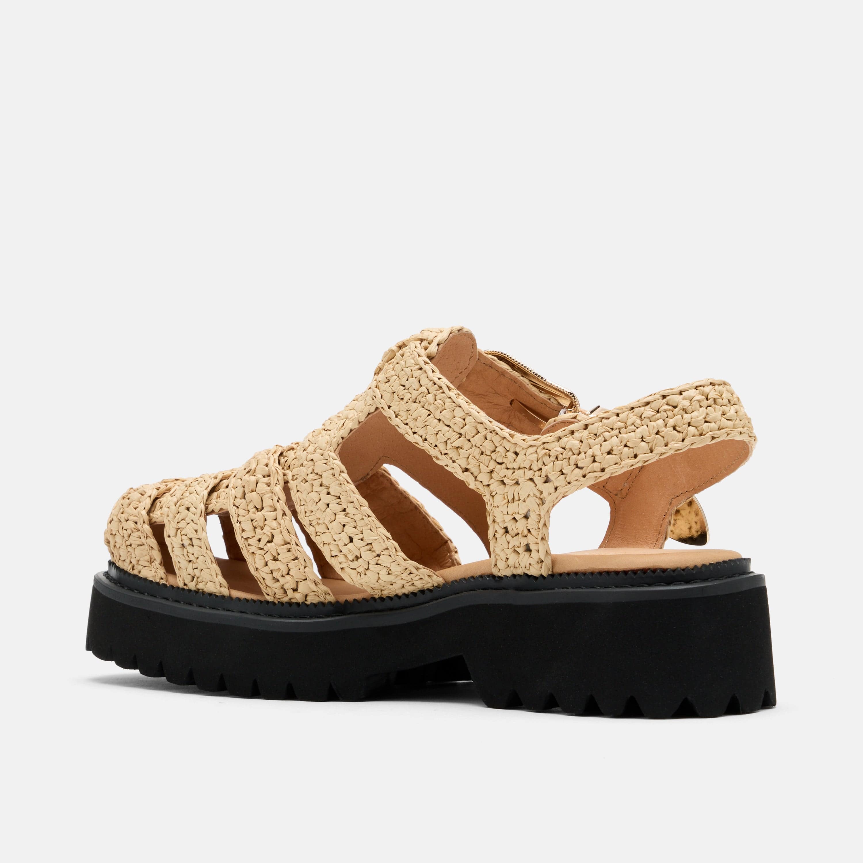 Maya Cream Crochet Lug Fisherman Sandals - Image 4