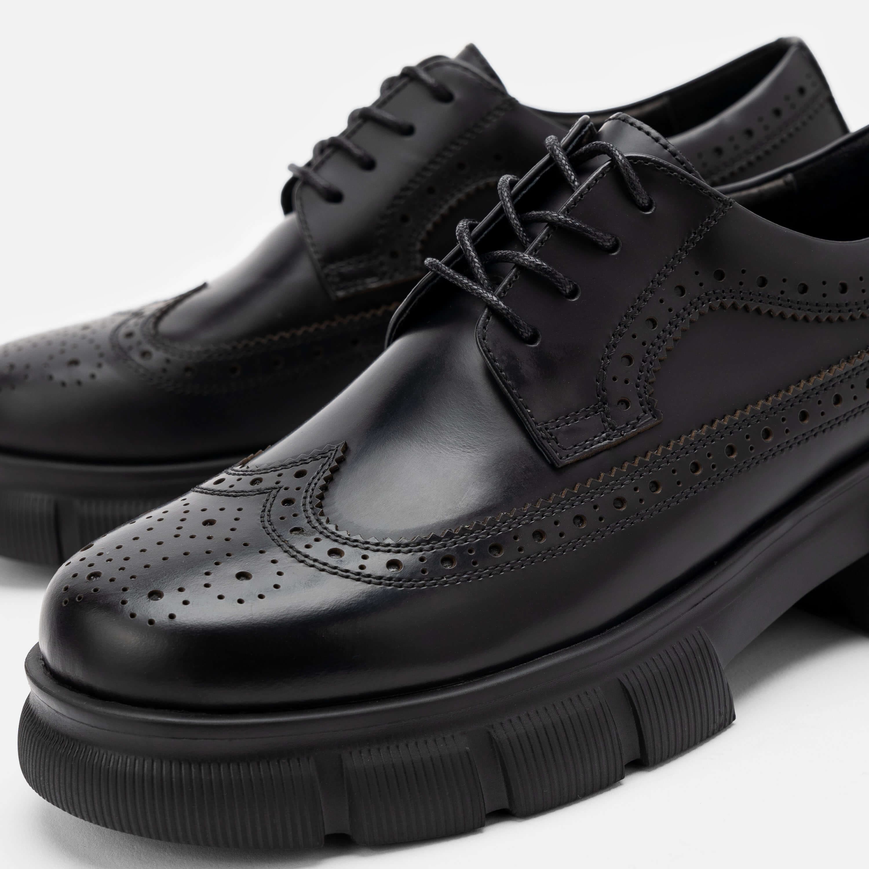 Ms. Alexander Black Leather Lug Wingtip Derby - Image 3