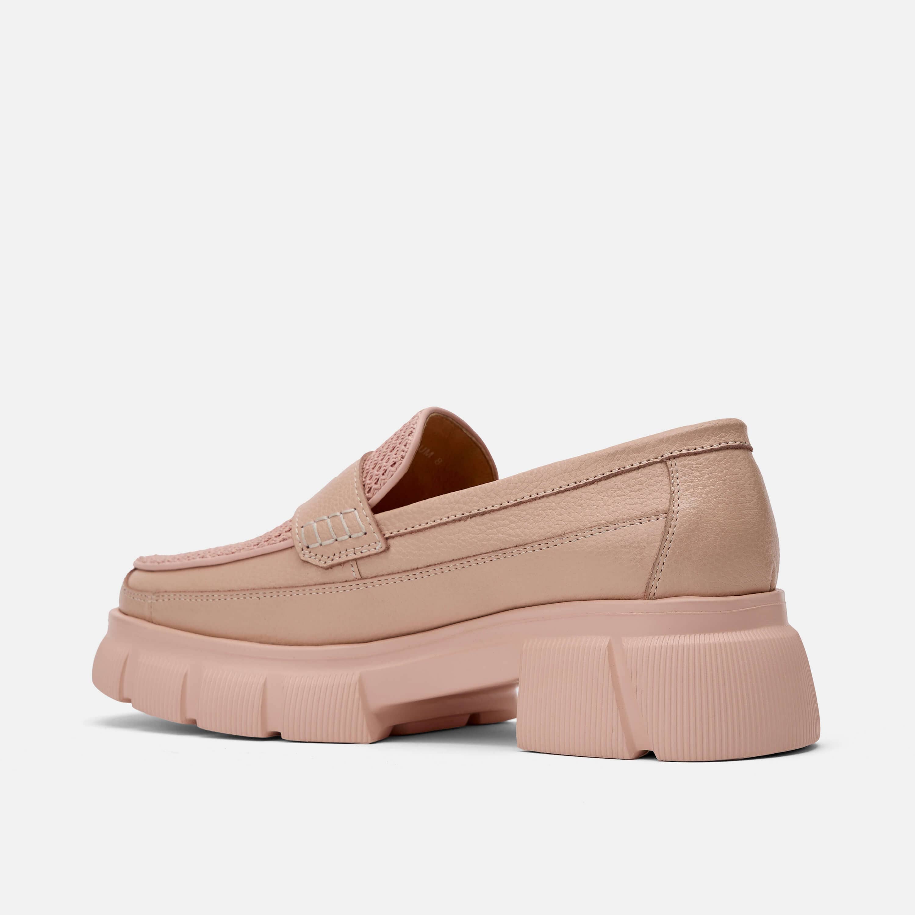 Ms. Calum Blush Leather Penny Loafers - Image 4