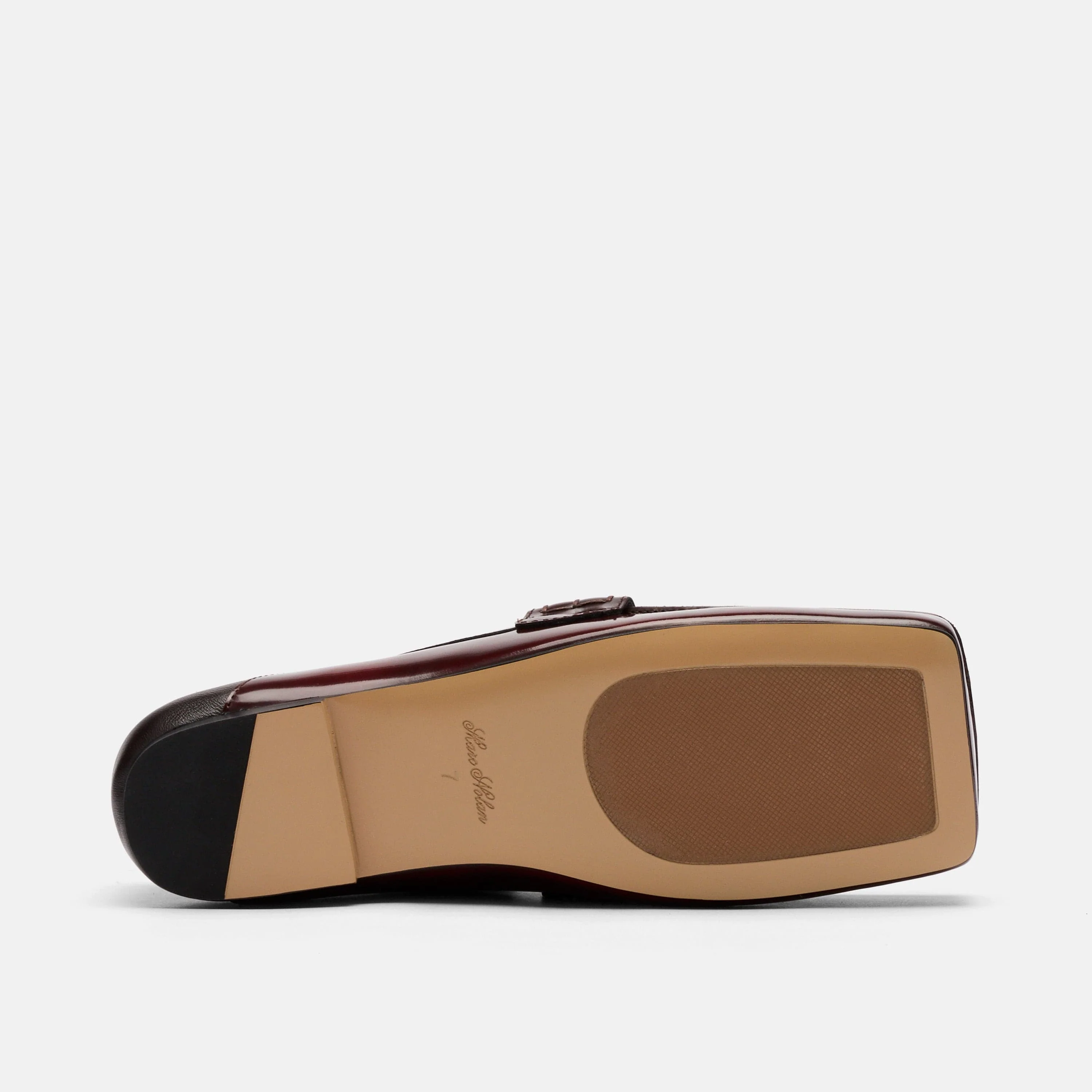 Simone Burgundy/Raffia Patent Leather Tassel Loafers - Image 6